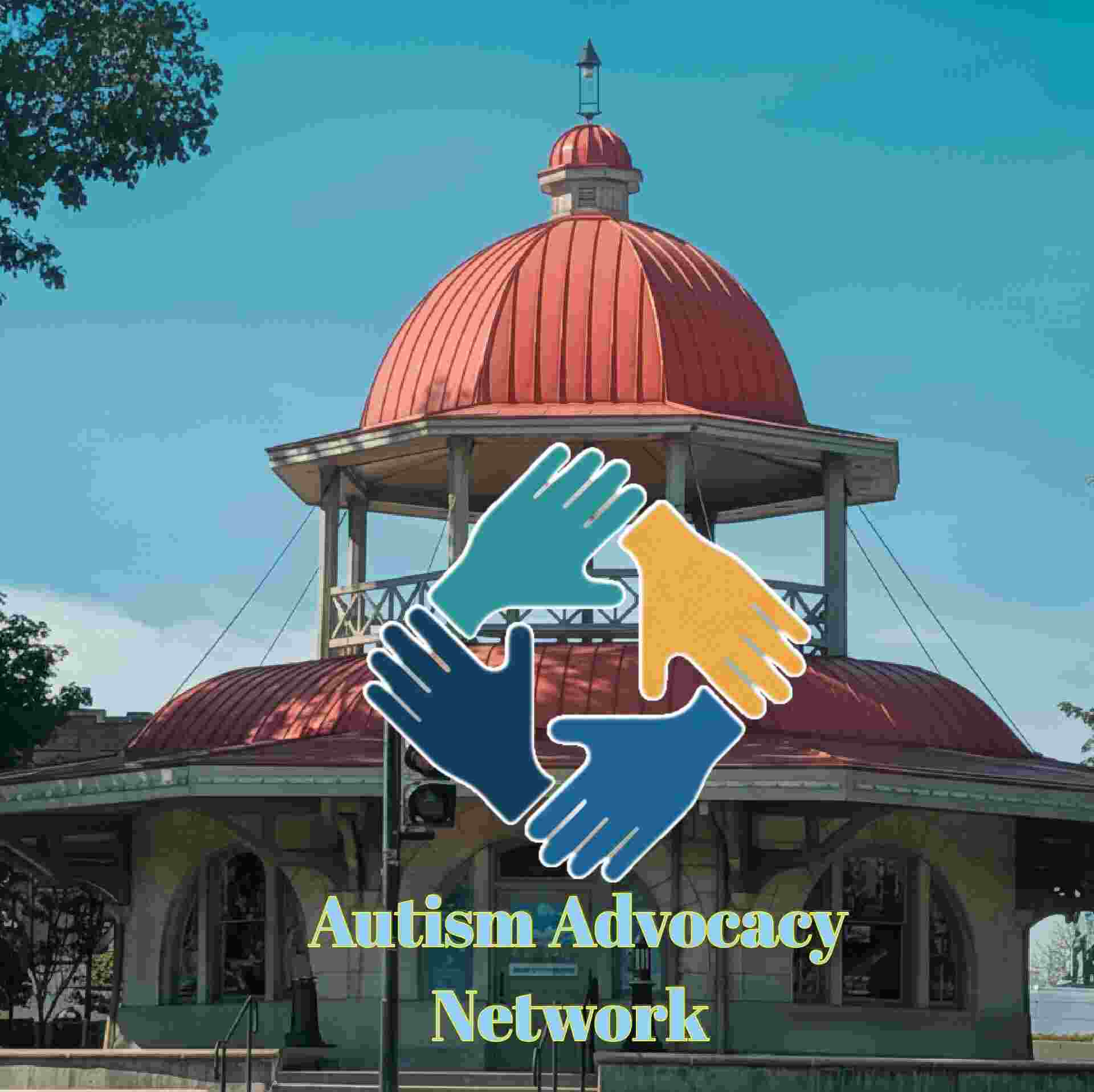 Autism Advocacy Network logo with the Decatur Transfer House in the background